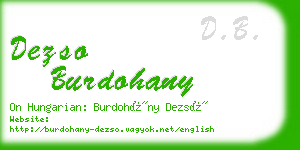 dezso burdohany business card